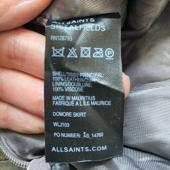 AllSaints Hoxie Domore metallic leather bubble mini skirt - Picture 5 of 5